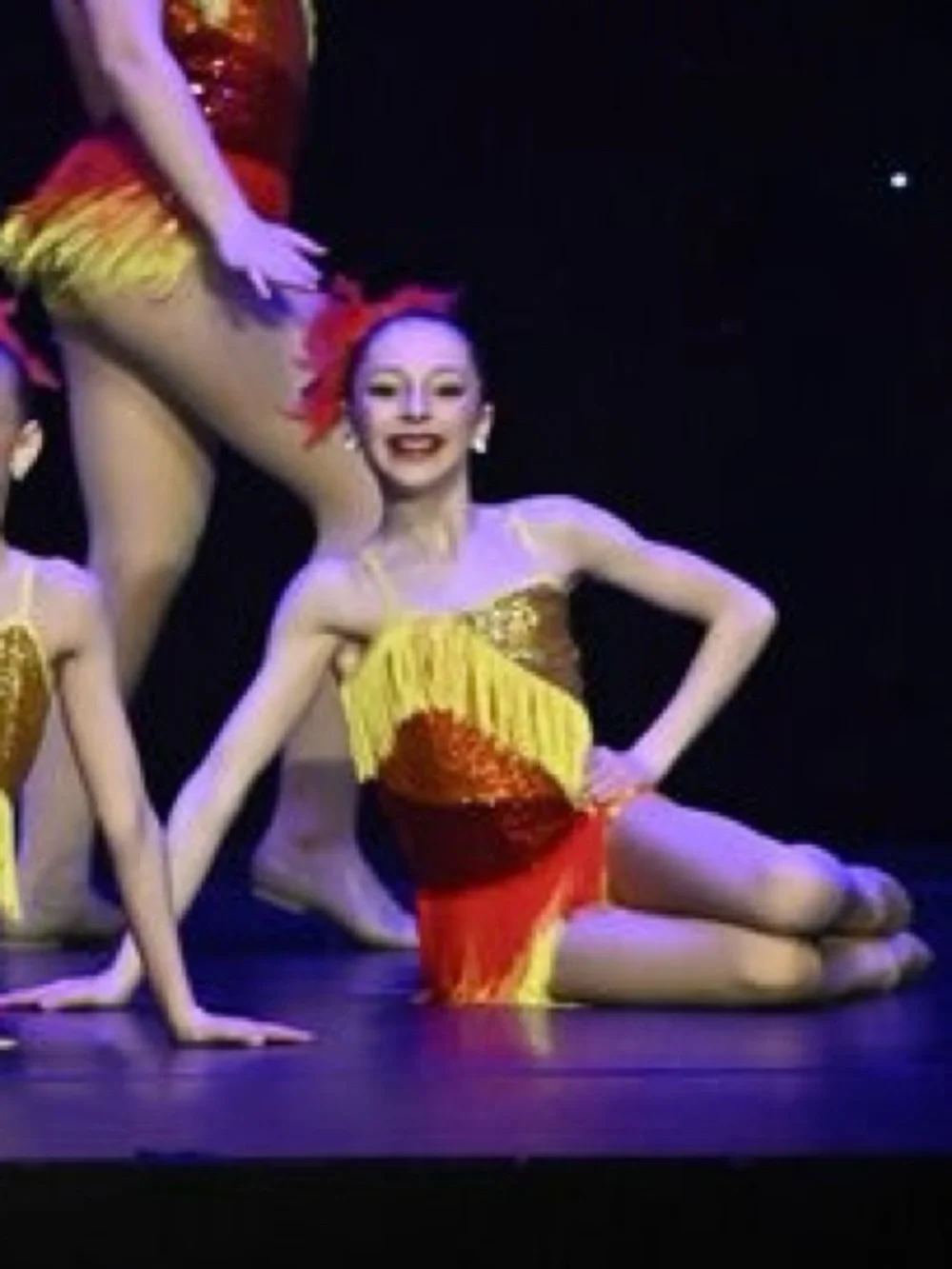 A Wish Come True brand Dance Costume “Burnitup” - Red, Orange, and Yellow